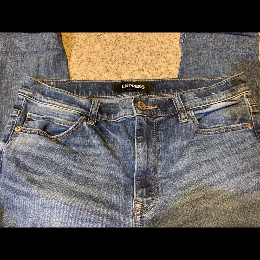 Express High Rise Girlfriend Jeans - Picture 2 of 4